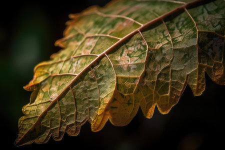 plant leaf explosion with focus on the intricate details of each individual leaf, created with generative aiの素材