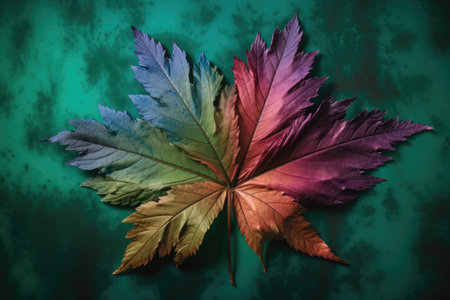 plant leaf explosion against jewel-toned background, created with generative aiの素材