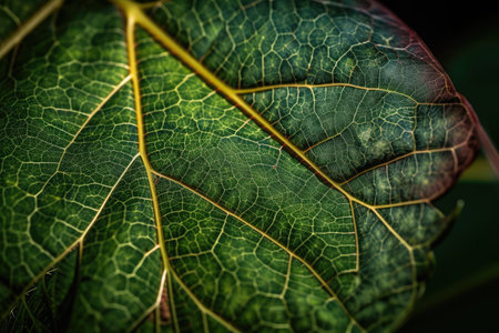 plant leaf explosion in macro view, with each delicate and unique leaf captured in stunning detail, created with generative aiの素材