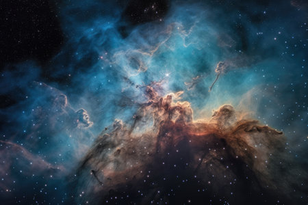 enormous nebula, with thousands of stars visible in the background, created with generative aiの素材