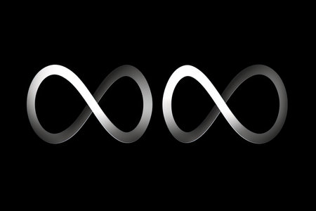 infinity sign on black or white background, with modern and minimalist design, created with generative aiの素材