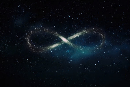infinity sign made of stars in the night sky, created with generative aiの素材