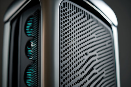 close-up of air purifier with visible airflow, created with generative aiの素材