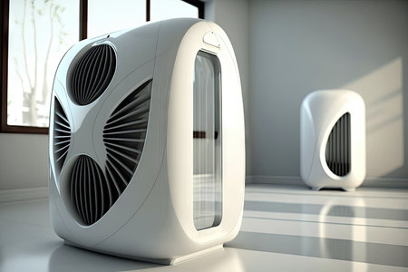 air purifier doubles as room decoration with its sleek and modern design, created with generative aiの素材