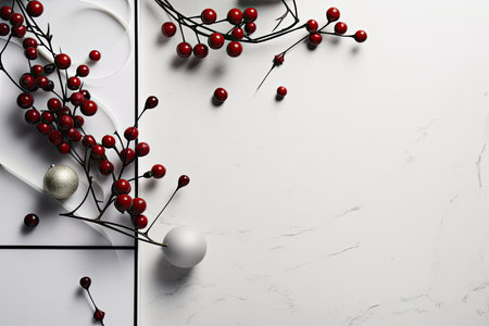 a contemporary and minimalistic approach to the holiday border, with clean lines and simple shapes, created with generative aiの素材