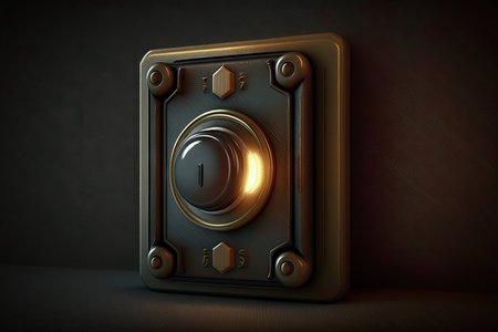 doorbell button with a battery light, to indicate when the device is activated, created with generative aiの素材
