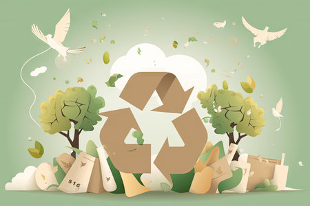 zero waste school, teaching children about the environment and zero waste, created with generative aiの素材