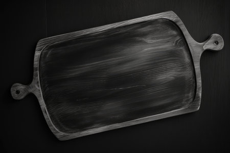 wood board with chalkboard finish, black and white illustration, unique design, created with generative aiの素材