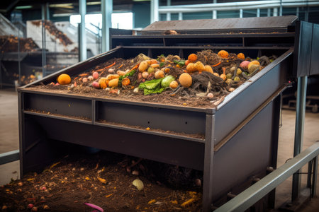 food waste composting system, transforming excess food and produce into valuable resource, created with generative aiの素材