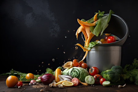 food waste reduction campaign, with emphasis on the importance of food waste prevention and sustainable consumption, created with generative aiの素材