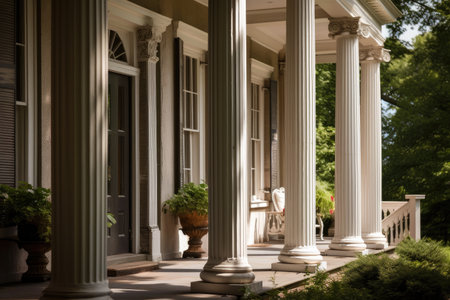 classic, timeless beauty of greek revival architecture, created with generative aiの素材