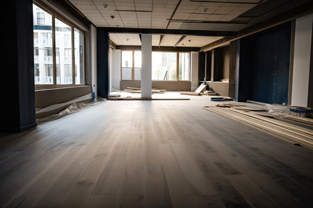 flooring being laid in the new apartment, created with generative aiの素材