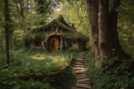 off-the-beaten-path destination with breathtaking mountain views and clear blue skies, created with generative aiの素材