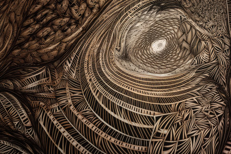 close-up of intricate optical art, with the viewer drawn in to discover hidden details, created with generative aiの素材