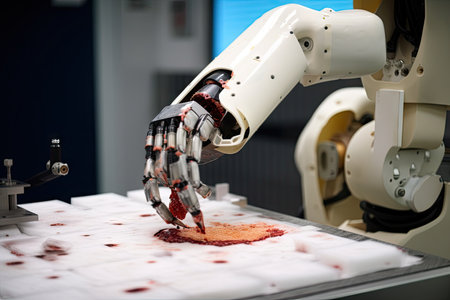 robot performs a delicate , removing damaged or diseased tissue, created with generative aiの素材