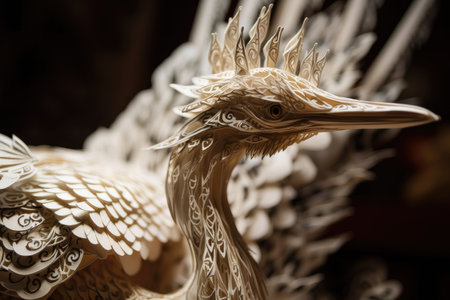 beautiful, intricate origami piece showcasing the paper crafters skill and creativity, created with generative aiの素材