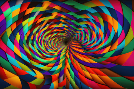 colorful optical illusion, featuring psychedelic patterns and vibrant colors, created with generative aiの素材