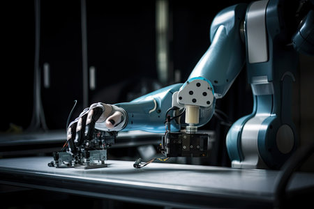 robot performs a delicate , removing damaged or diseased tissue, created with generative aiの素材