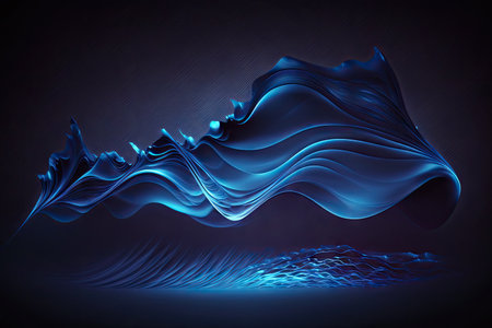 blue abstract liquid wave background with light and shadow effects for creative design, created with generative aiの素材