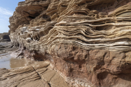 close-up of natural rock formation, with intricate details visible, created with generative aiの素材