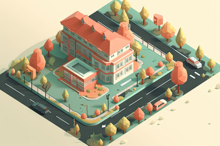 distracting background, with the focus on a key element in isometric view, created with generative aiの素材