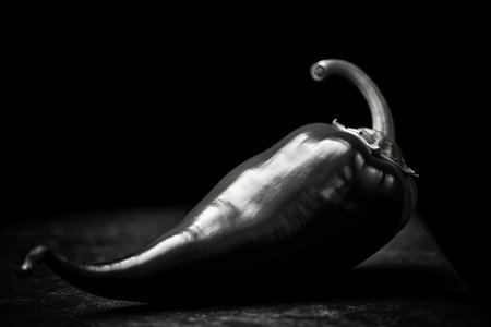 jalapeno pepper in black and white, with dramatic contrast, created with generative aiの素材