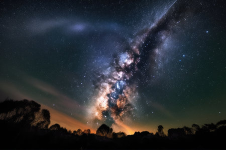 nebulae and galaxies, in close-up view of the cosmos, with focus on intricate and majestic star formations, created with generative aiの素材