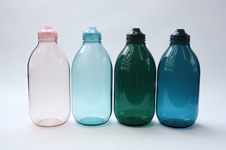 plastic bottle made from recycled materials, with eco-friendly design, created with generative aiの素材