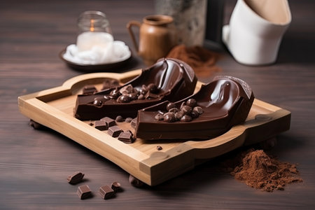 chocolate pedicure, with chocolate footbath and melted chocolate for sole massage, created with generative aiの素材
