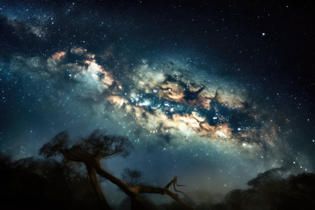 intergalactic battle between two opposing forces of galaxies and nebulae, with explosions and supernovas, created with generative aiの素材