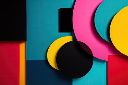 minimalist composition with bold colors, shapes and lines, created with generative aiの素材