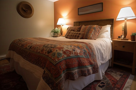 bedding, fresh from the dryer with warm and fluffy linens and blankets, created with generative aiの素材