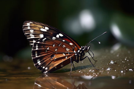 butterfly migration in slow motion, with the delicate fluttering of its wings, created with generative aiの素材