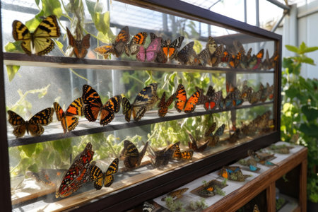 habitat filled with colorful butterflies on their way to new feeding grounds, created with generative aiの素材