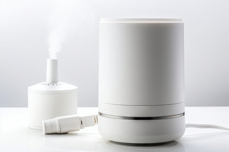 vaporizer in minimalist shot against white background, created with generative aiの素材