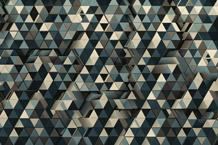 a trippy optical illusion of repeating triangles, with each one getting smaller in size, created with generative aiの素材