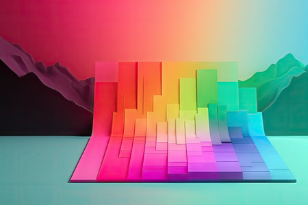 vibrant color palette and gradient background in modern minimalist style, perfect for presentations and websites, created with generative aiの素材