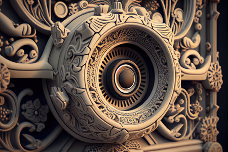 close-up of a security camera, showing the intricate details of its casing, created with generative aiの素材