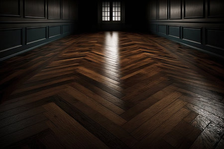 nice dark wood floor with bright solid hardwood floor pattern, created with generative aiの素材
