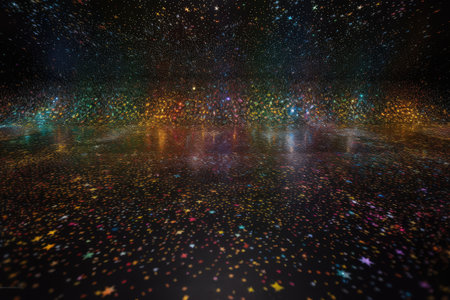 densely packed holographic starscape, with thousands of stars visible, created with generative aiの素材