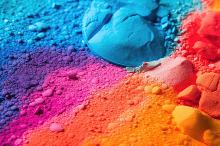 close-up of vibrant color palette with gradients and textures, created with generative aiの素材