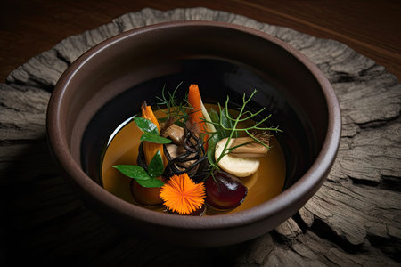 an intricate, slow-cooked dish with unique ingredients and flavors, created with generative aiの素材