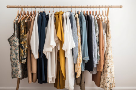 capsule wardrobe filled with versatile pieces that can be combined in multiple ways, created with generative aiの素材