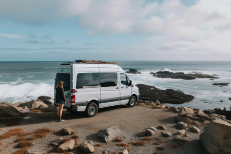 road trip of a lifetime: around the world van life adventure, created with generative aiの素材