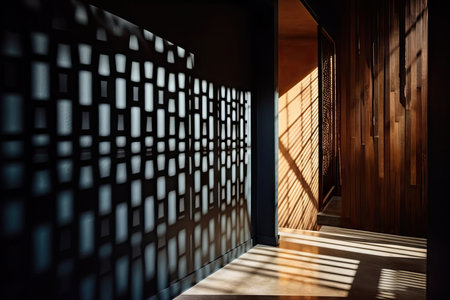 architectural materials and textures with shadows on the wall, creating dramatic mood, created with generative aiの素材