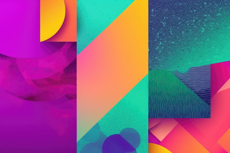 vibrant color palette with gradients and textures on abstract background, created with generative aiの素材