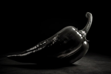 jalapeno pepper in black and white, with dramatic contrast, created with generative aiの素材