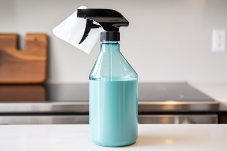 homemade all-purpose cleaner in spray bottle, created with generative aiの素材