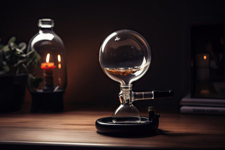 vaporizer with glass globe attachment, creating smooth and flavorful hits, created with generative aiの素材