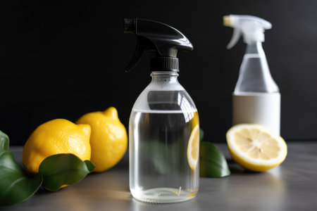 homemade all-purpose cleaner in spray bottle, created with generative aiの素材
